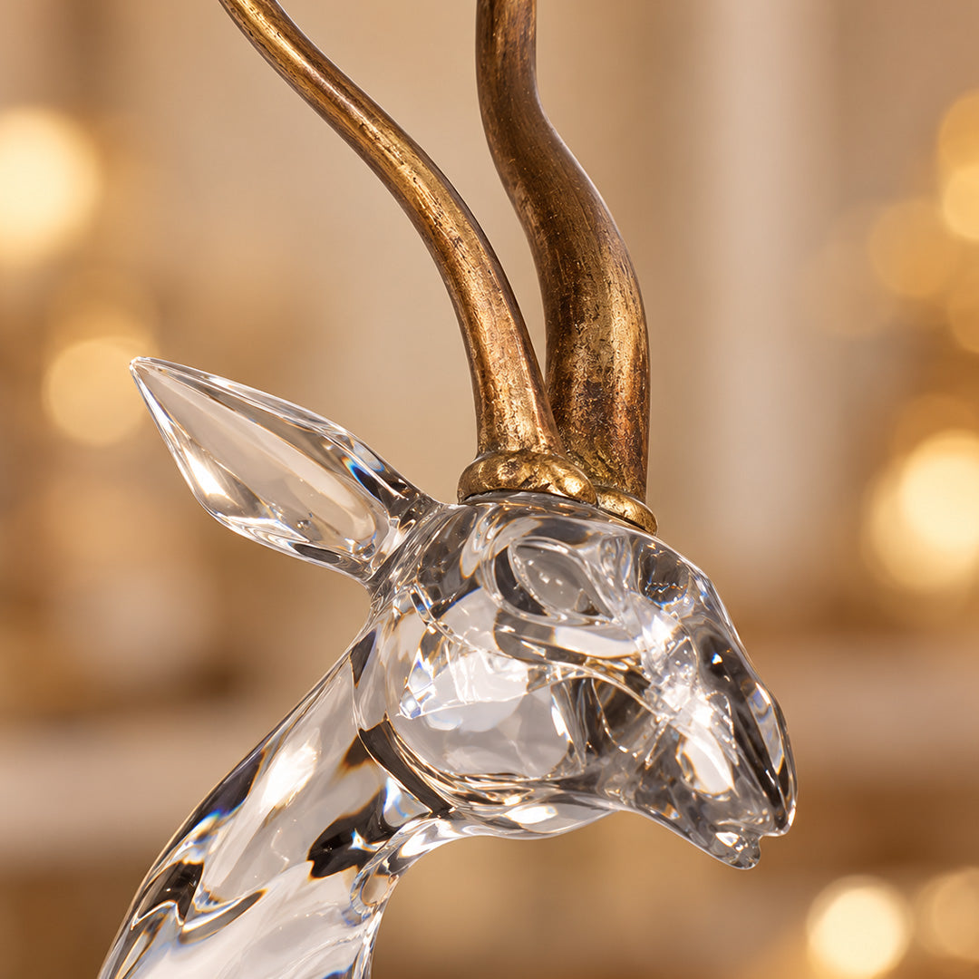 Standing African Gazelle with Golden Antlers 