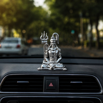 Meditating Lord Shiva Silver Plated 