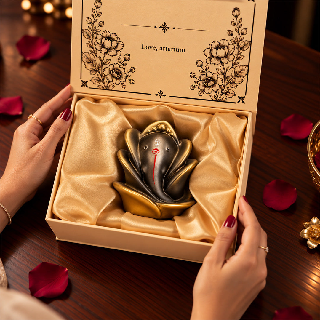 Rose Ganesha Idol With Premium Packaging 