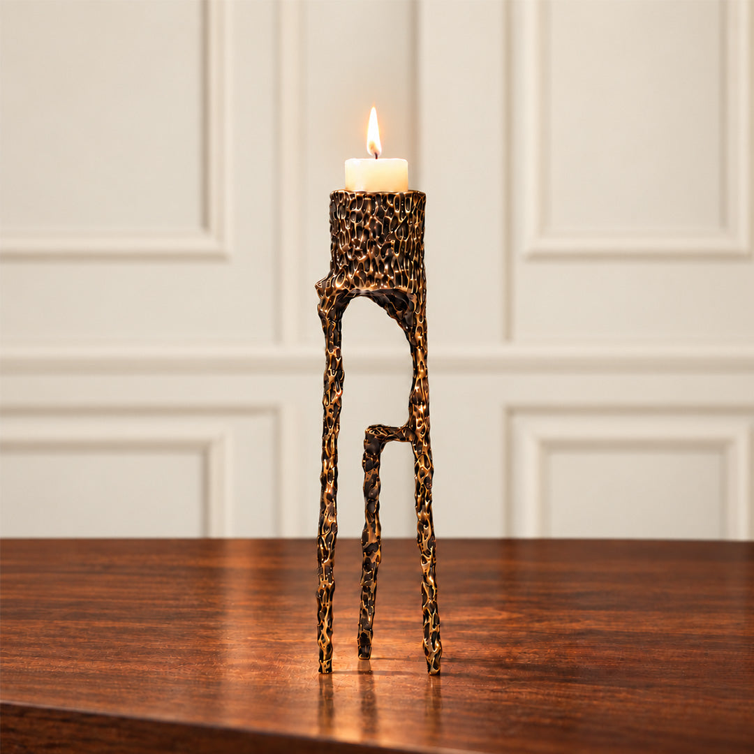 Aluminium Alloy Antique Twig Candle Holder 