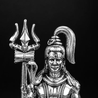 Meditating Lord Shiva Silver Plated 