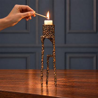Aluminium Alloy Antique Twig Candle Holder 