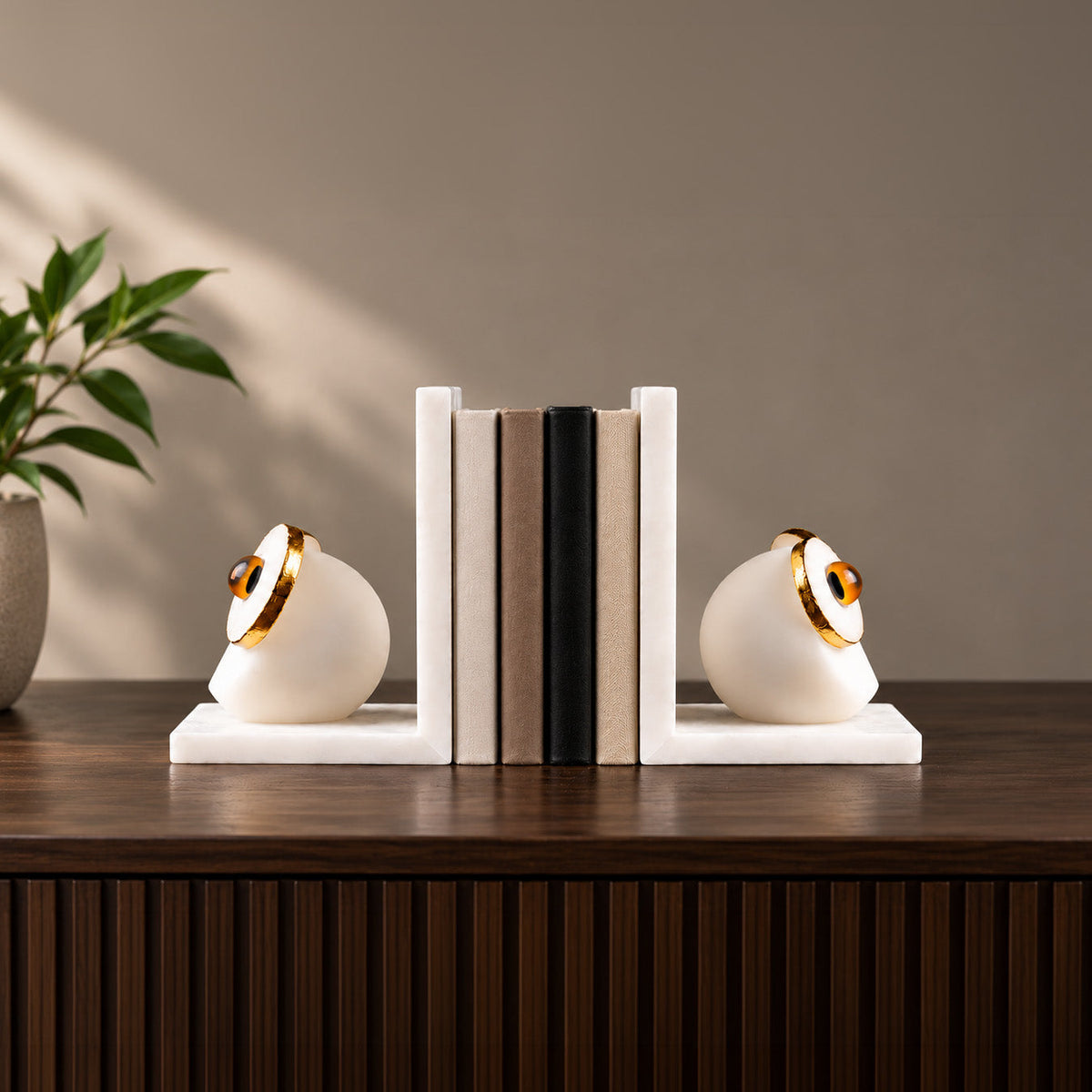 Imperial Alabaster Owl Crystal Bookend 