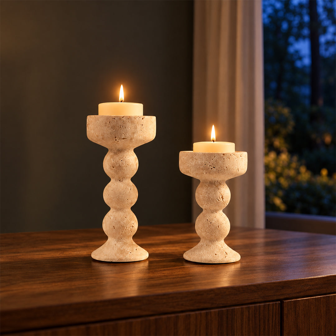 Ivory Marble Totem Duo 