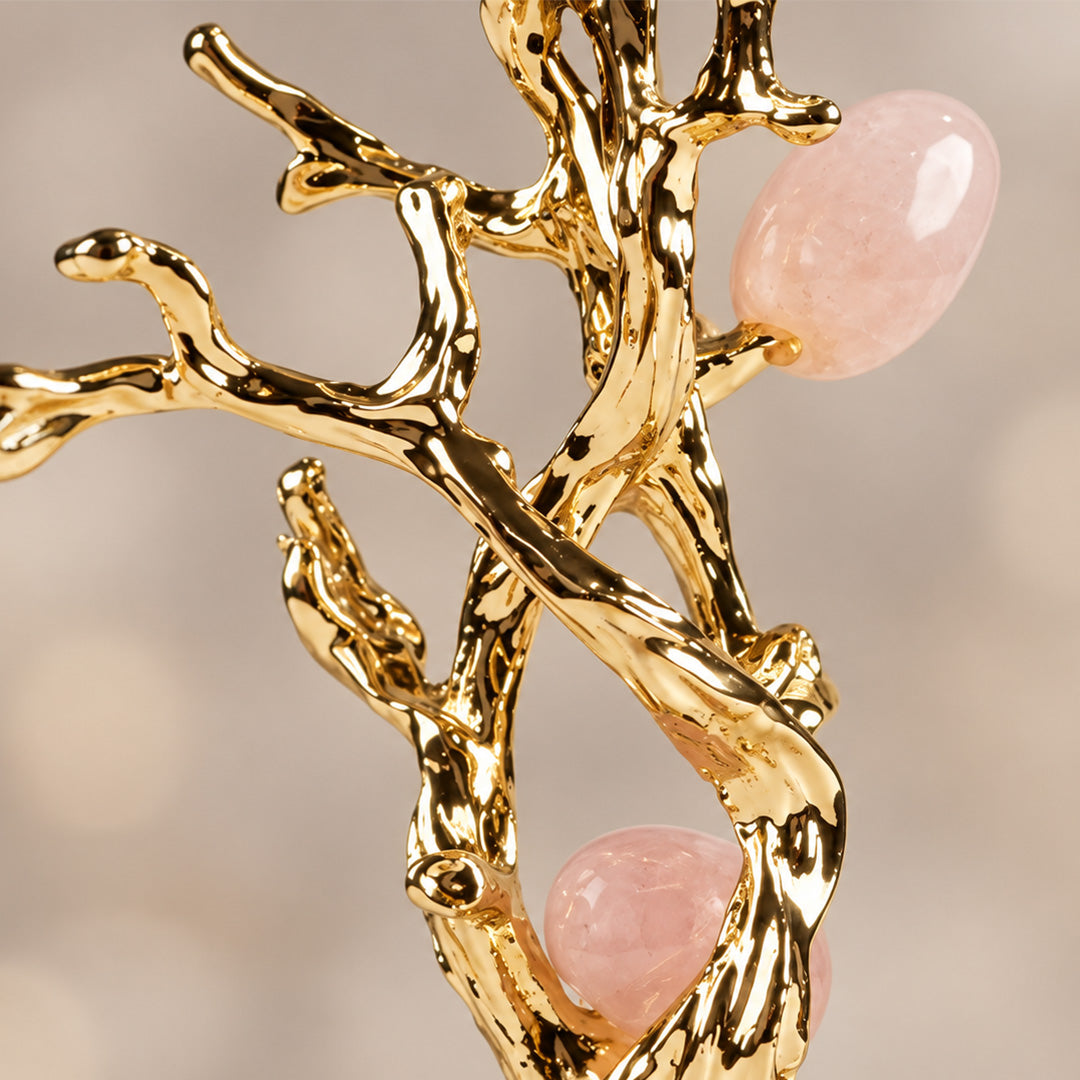 Zinc Alloy Tree Shape Crystal Candle Holder 