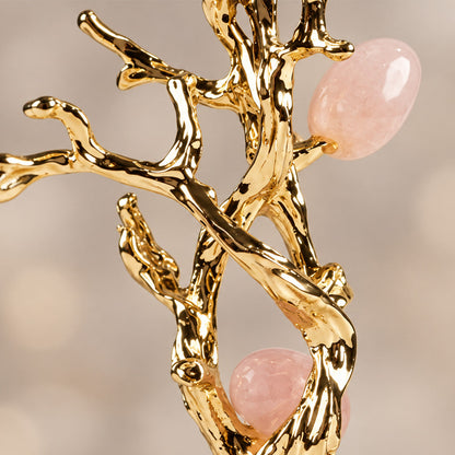 Zinc Alloy Tree Shape Crystal Candle Holder 