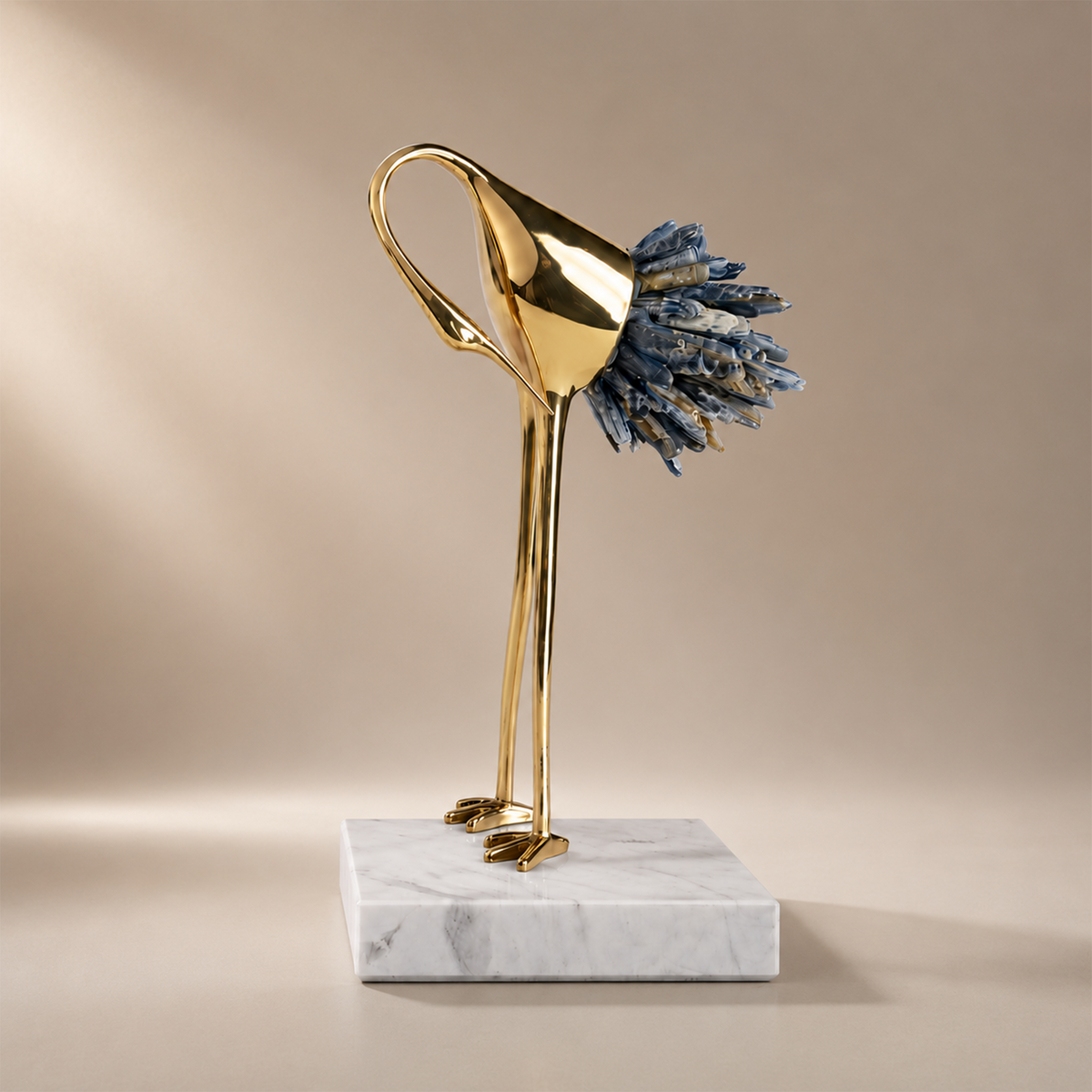 Luxury Crystal Crane Sculpture 