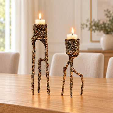 Aluminium Alloy Antique Twig Candle Holder 
