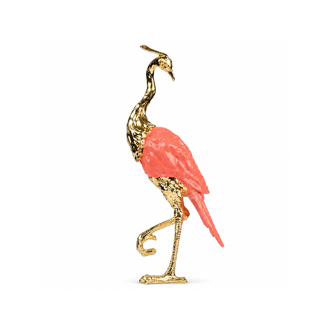 Crystal Blush Heron Sculpture 