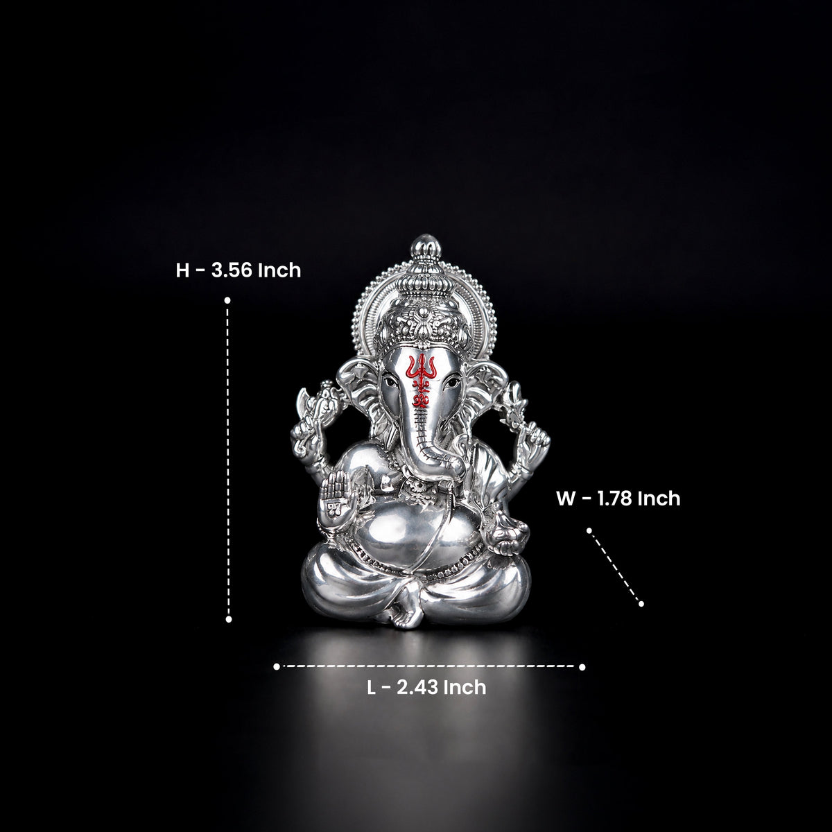 Vighnaharta Ganesha Silver Plated Idol 
