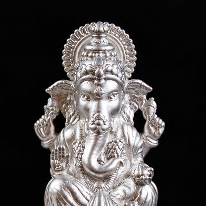 Dhansiddhi Laxmi Ganesh Divine Silver Idol (Hollow) with Acrylic Box 