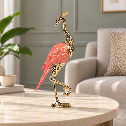 Crystal Blush Heron Sculpture 