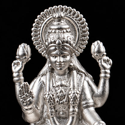 Shubh Lakshmi Ganesh Pure Silver Idol Set (Hollow) with Premium Packaging 