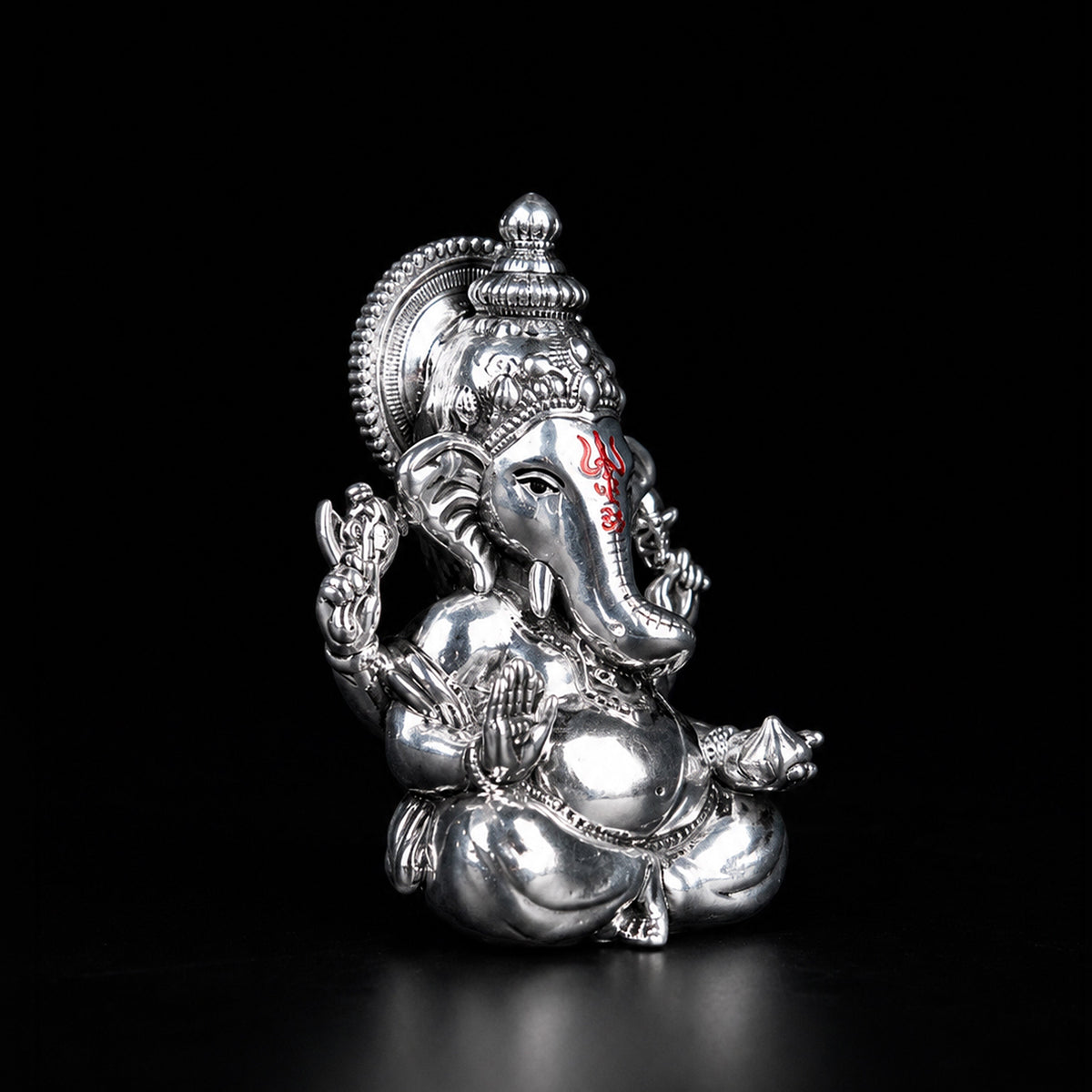Vighnaharta Ganesha Silver Plated Idol 