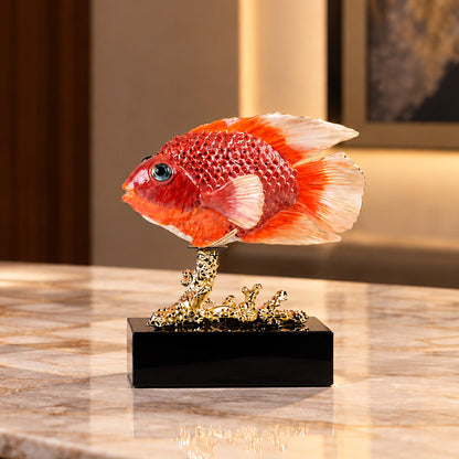 Saffron Crystal & Alloy Goldfish 