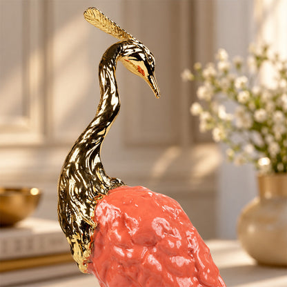 Crystal Blush Heron Sculpture 