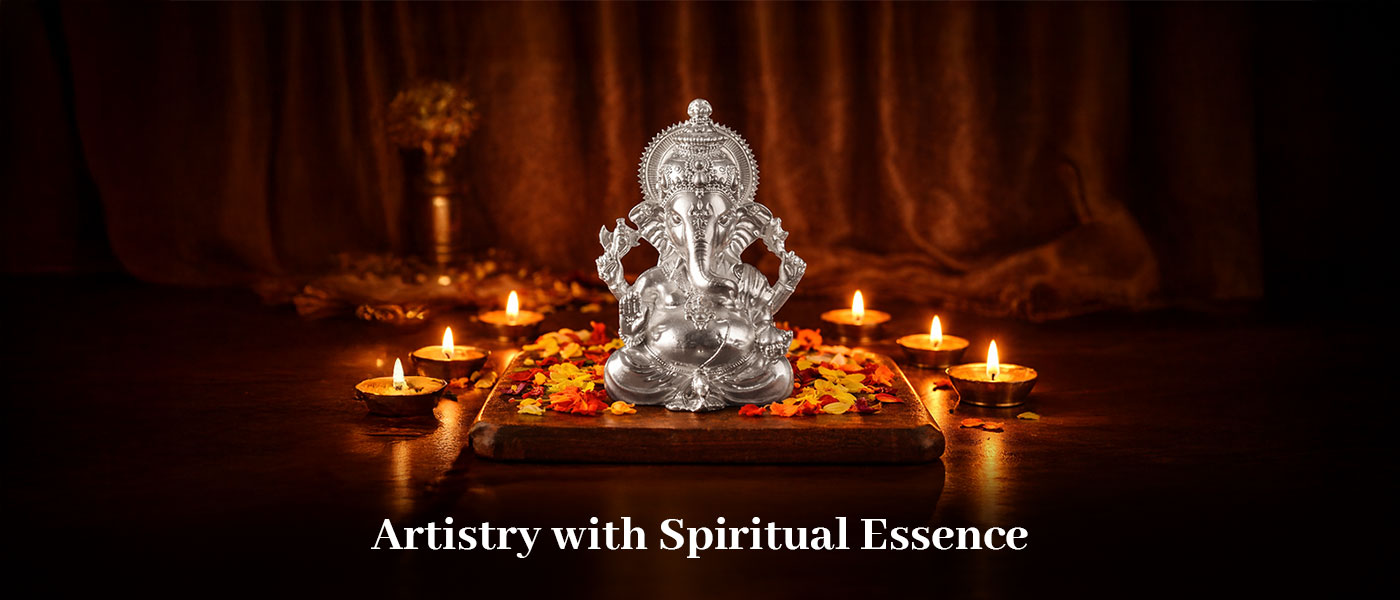 Vighnaharta Ganesha Silver Plated Idol