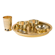 Brass Etching Dana Thali  - Set of 6