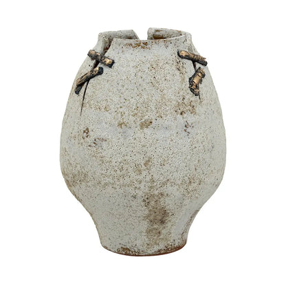 Rock-Stitch Ceramic Urn Vase