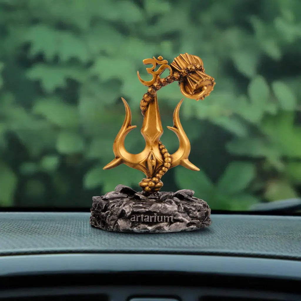 Lord Shiva Trishul With Damru Car Dashboard