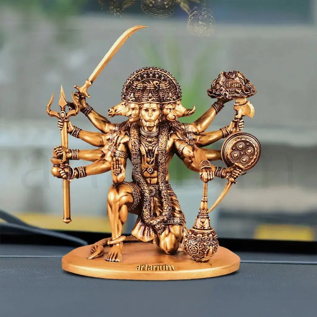 Sitting Panchmukhi Lord Hanuman Car Dashboard Idol