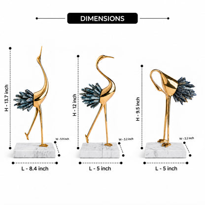 Luxury Crystal Crane Sculpture 