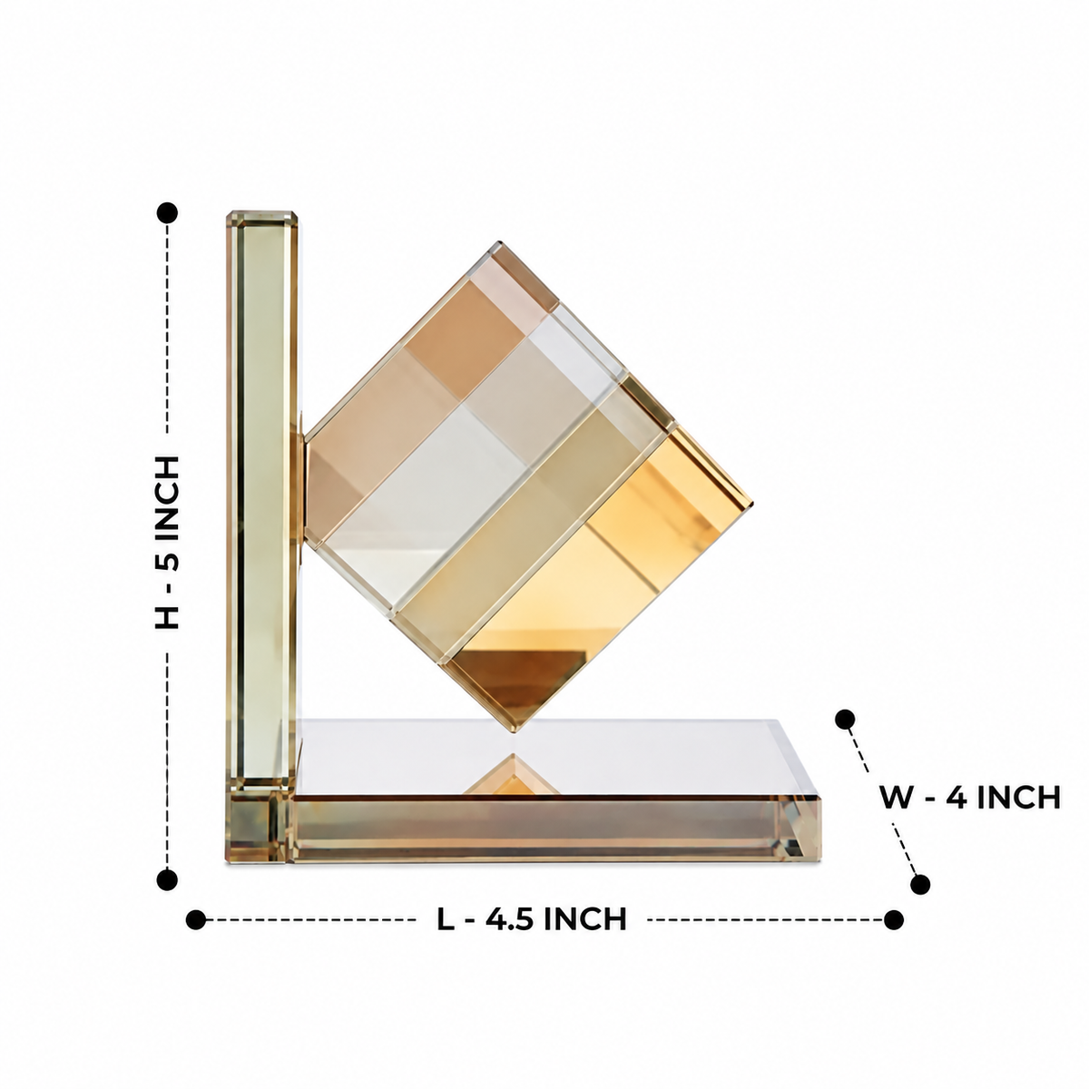 Optic Cube Crystal Bookends 