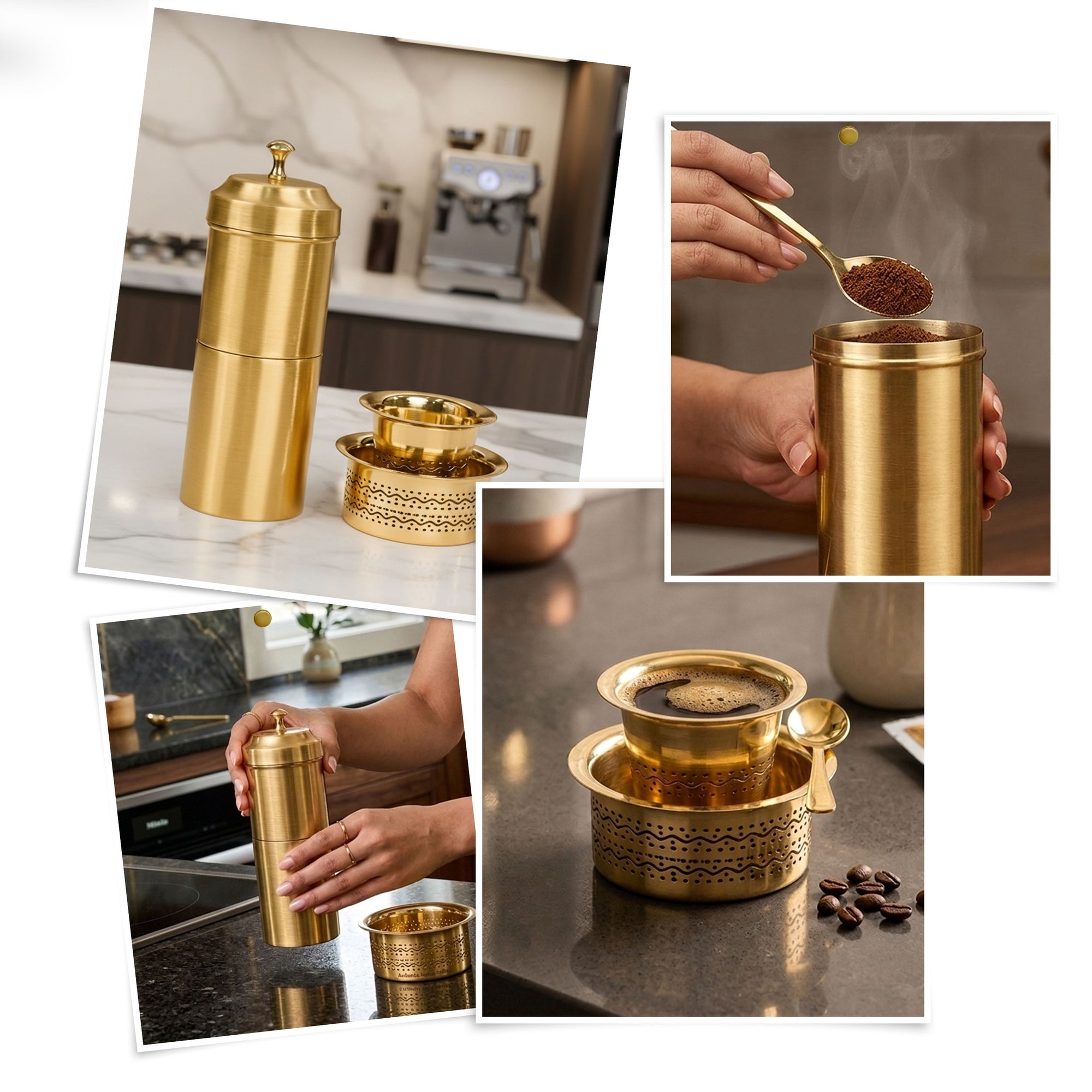 brass kitchenware set
