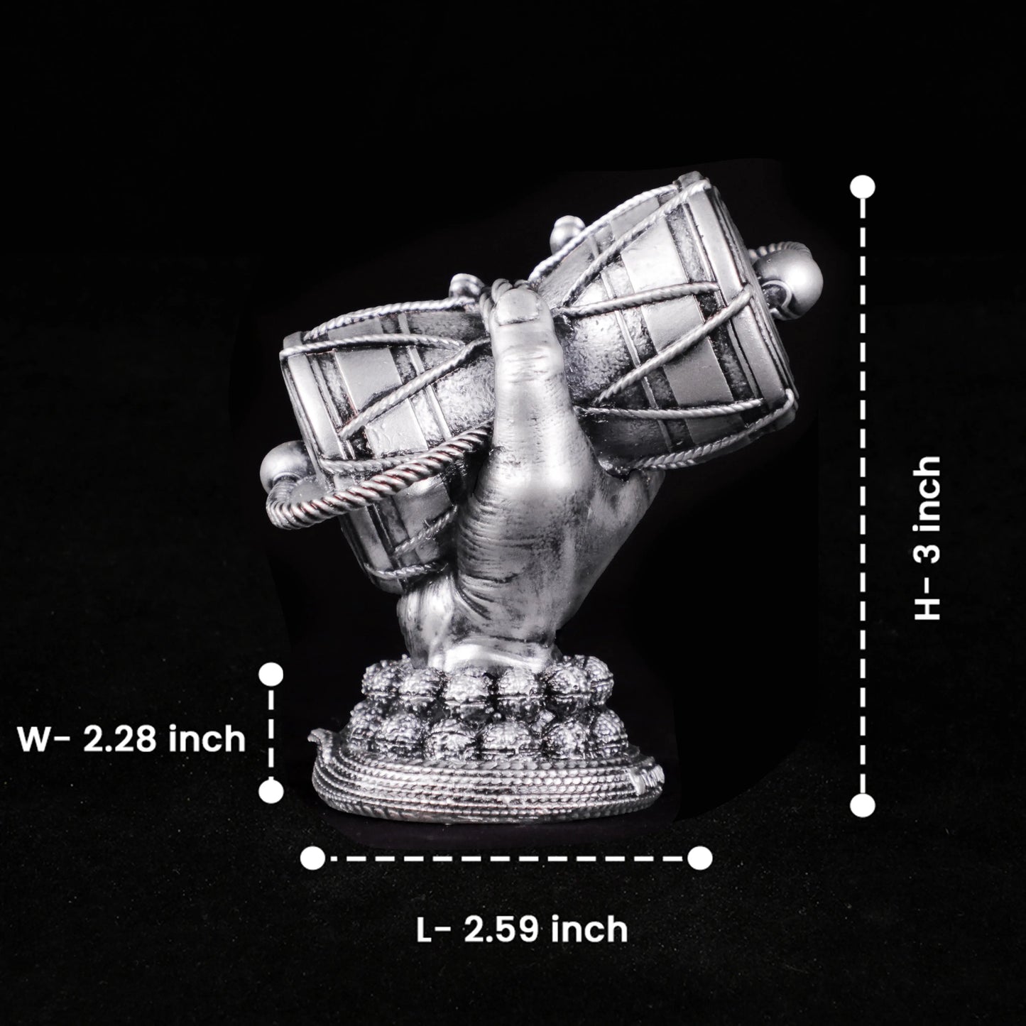 Sliver Shiv Damru Car Dashboard