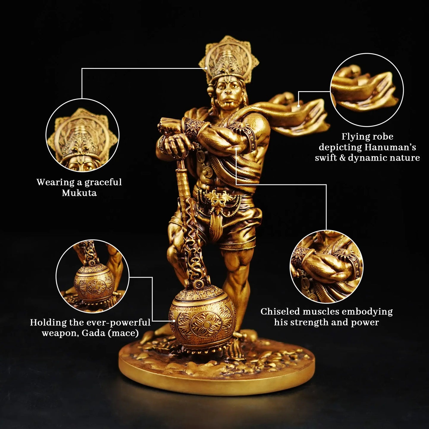 Bahubali Hanuman Idol for Car Dashboard