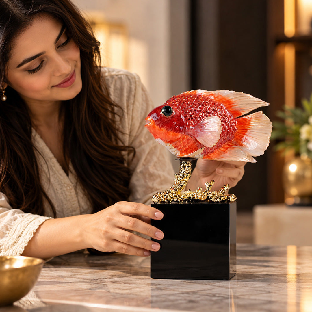 Saffron Crystal & Alloy Goldfish 