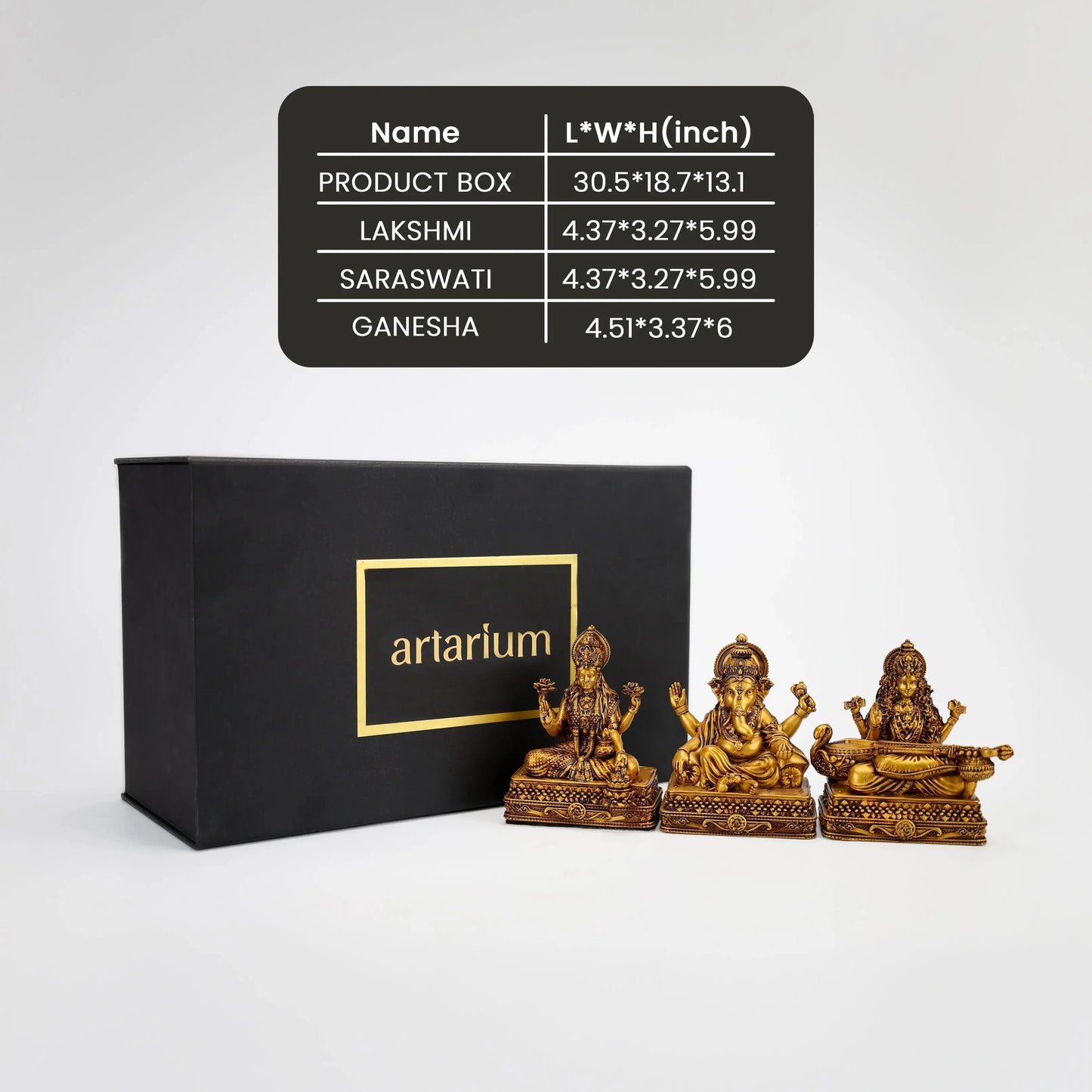 Shree Lakshmi Saraswati Ganesha Murti with Gift Box theartarium