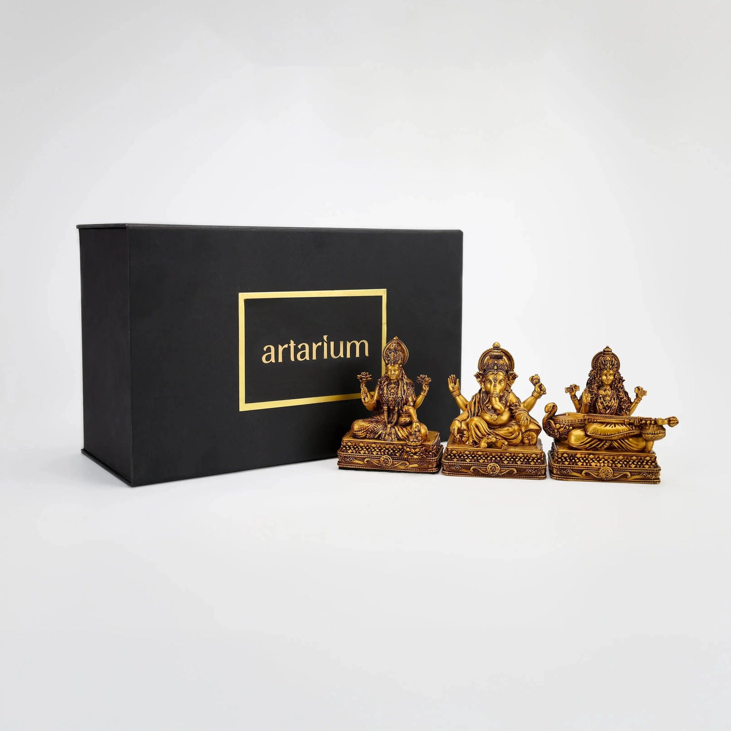 Shree Lakshmi Saraswati Ganesha Murti with Gift Box theartarium