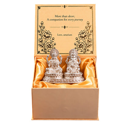 Dhansiddhi Samriddhi Pure Silver Idol Set (Hollow) with Premium Packaging 