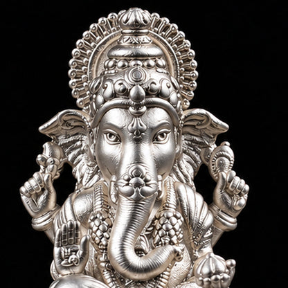 Laxmi Ganesh Pure Silver Idol (Hollow) with Acrylic Box 