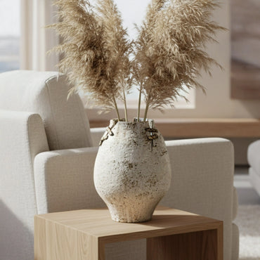 Rock-Stitch Ceramic Urn Vase