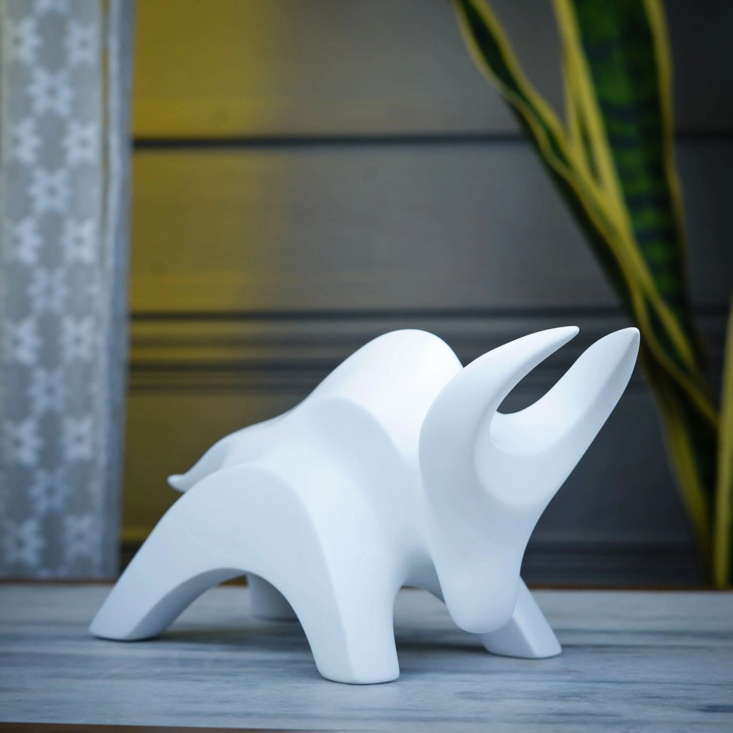 Stylized Charging Bull Figurine theartarium