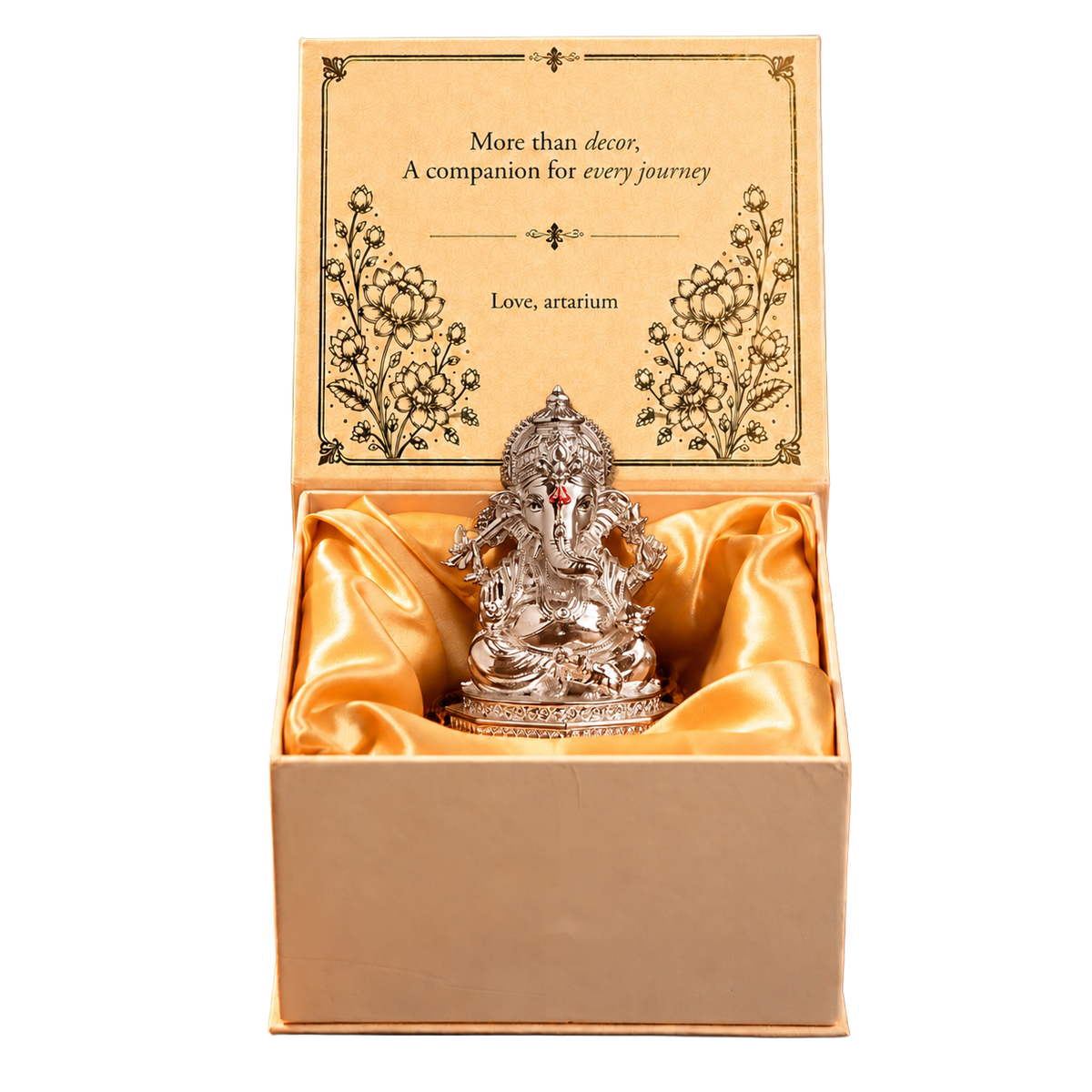 Divine Ganesha silver-plated idol with premium packaging 