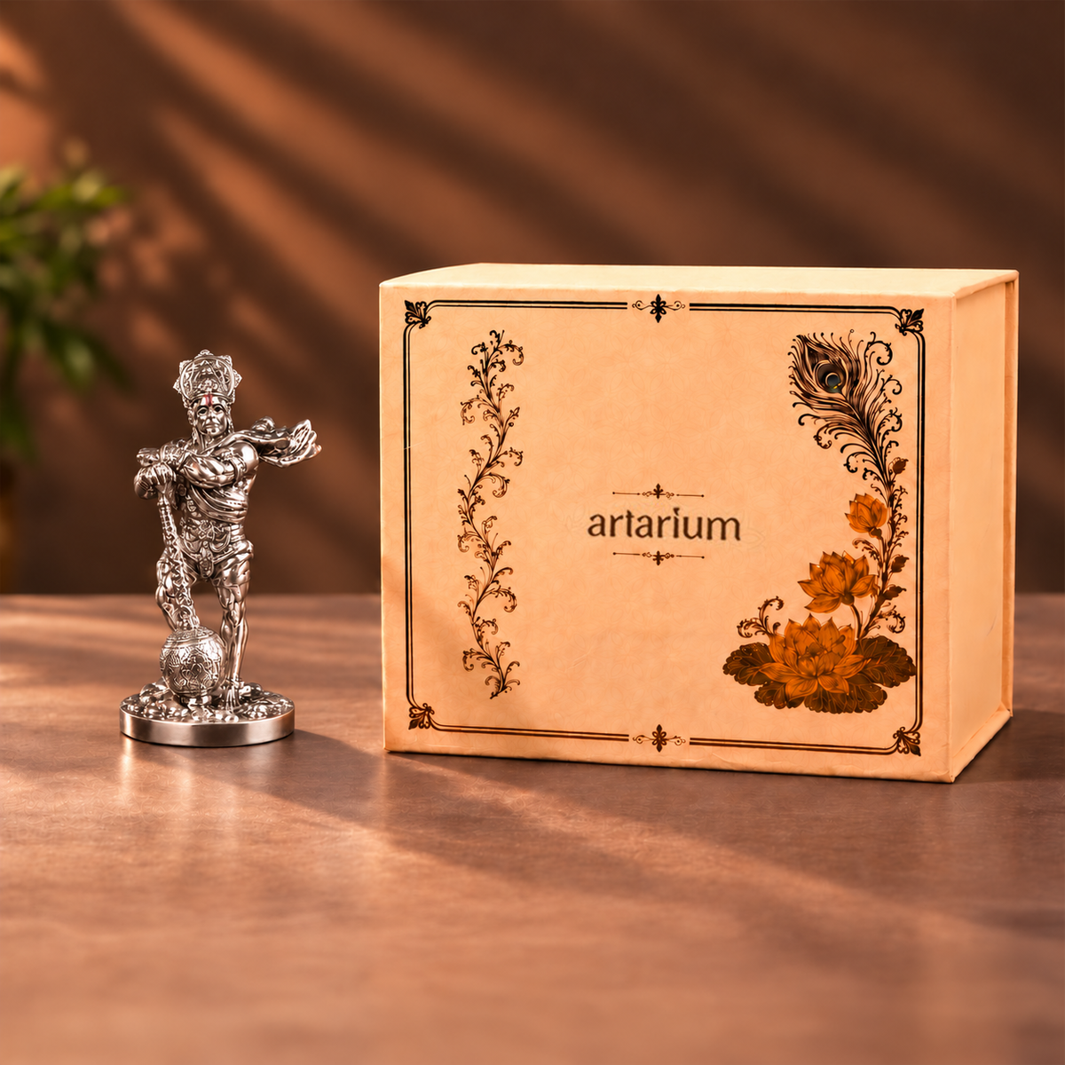 Bahubali Hanuman Silver Plated Idol with Premium Packaging 