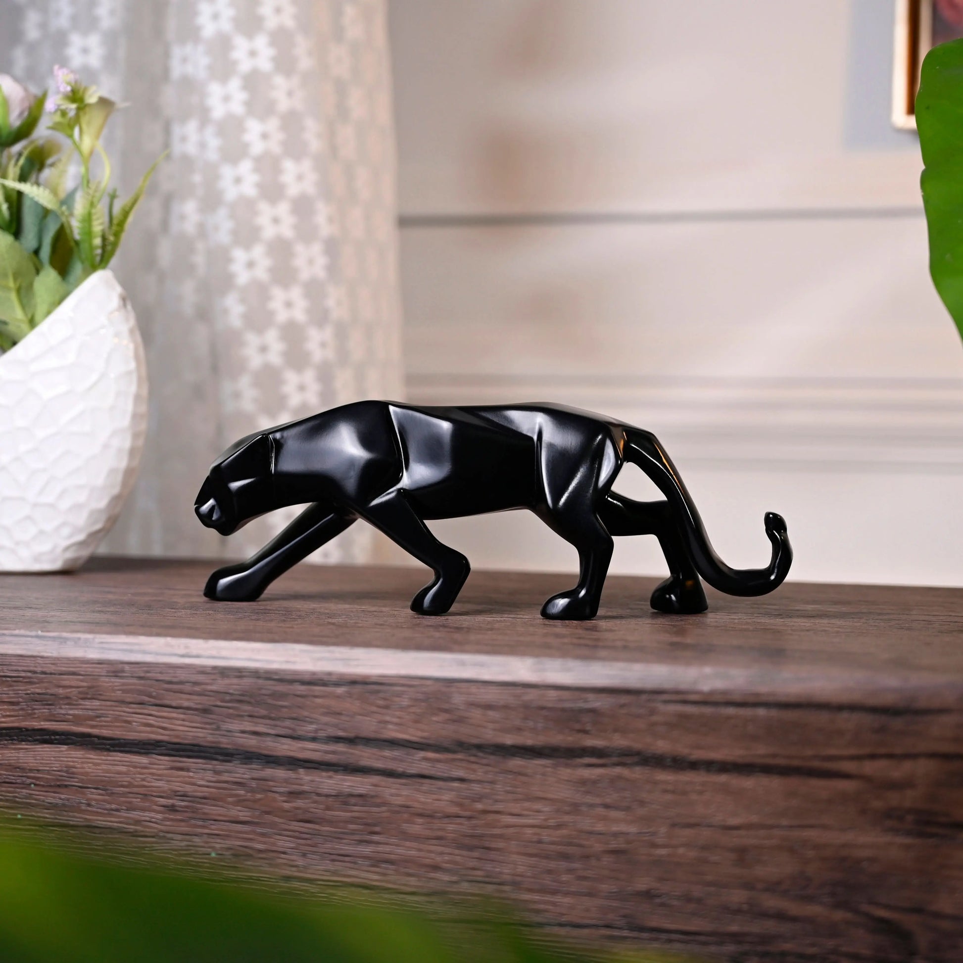 Modern Art Geometric Jaguar Figurine theartarium