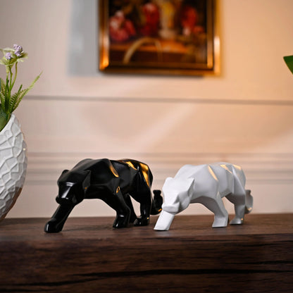 Modern Art Geometric Jaguar Figurine theartarium