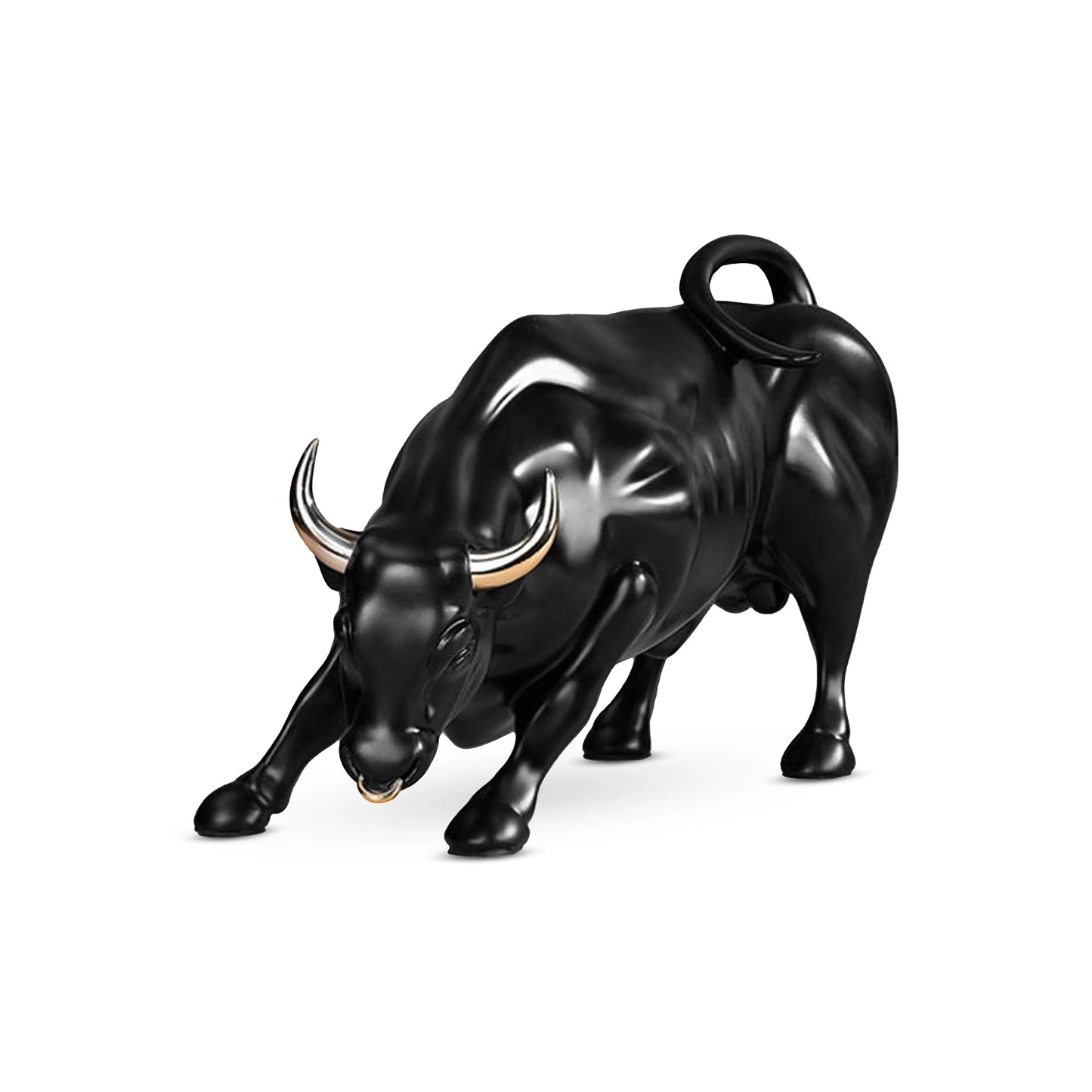 Abstract Art Charging Bull Figurine Big