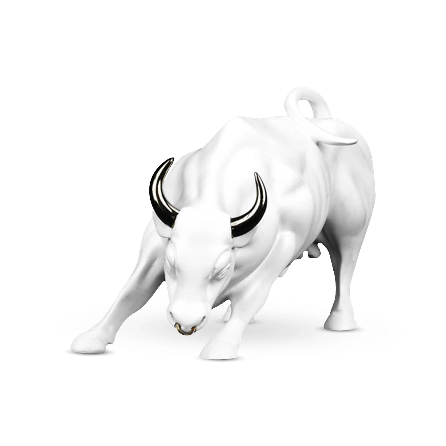 Abstract Art Charging Bull Figurine Big