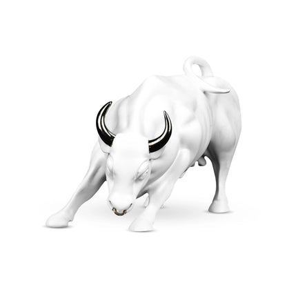 Abstract Art Charging Bull Figurine Big