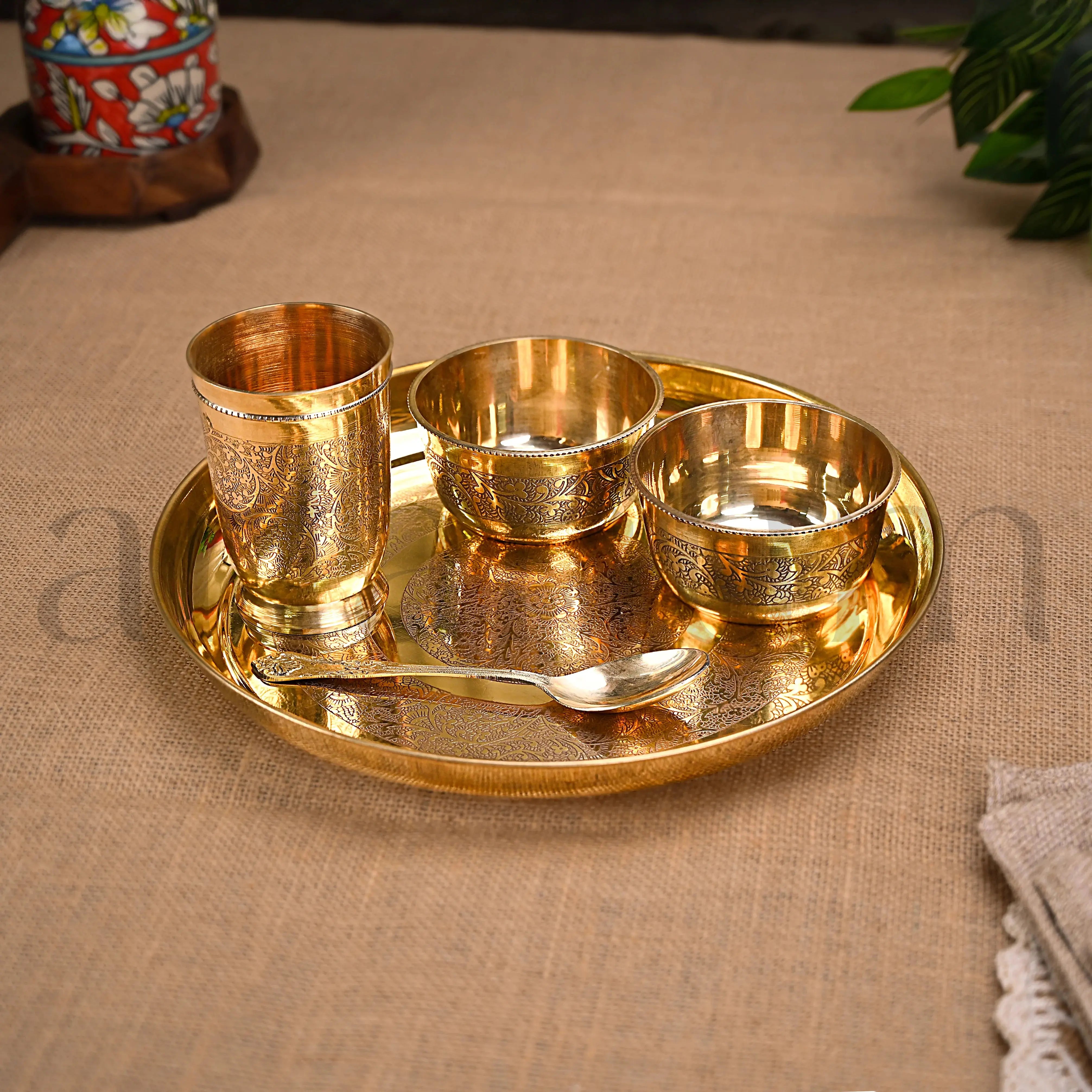 Brass Thali- Set of 5 theartarium