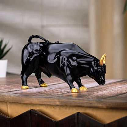 Abstract Art Charging Bull Figurine Small theartarium