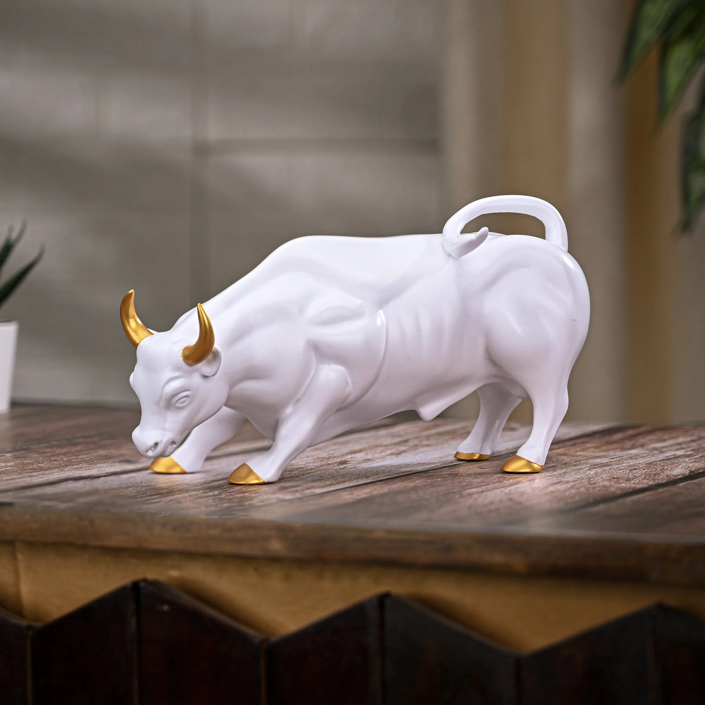 Abstract Art Charging Bull Figurine Small theartarium