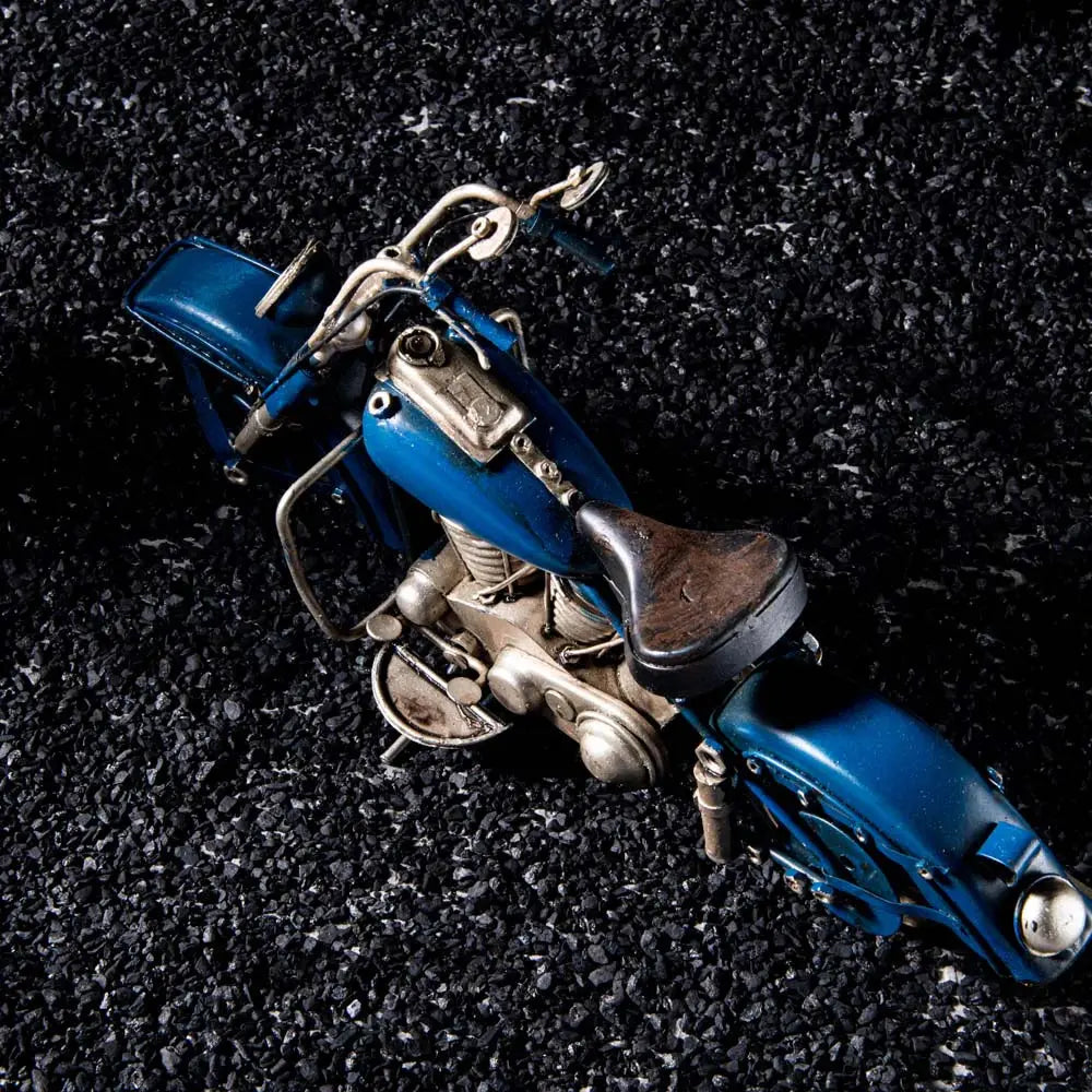 Blue Lightening Vintage Motorcycle theartarium