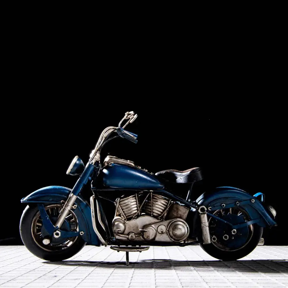 Blue Lightening Vintage Motorcycle theartarium
