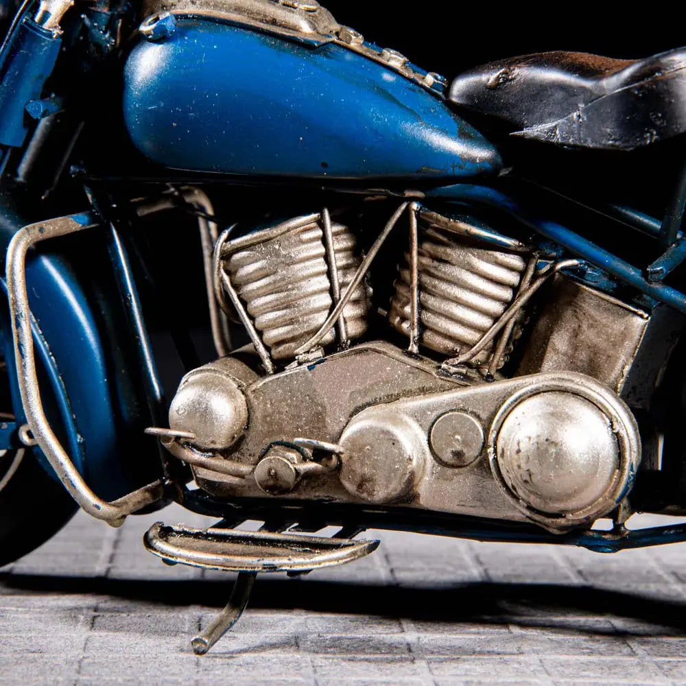 Blue Lightening Vintage Motorcycle theartarium